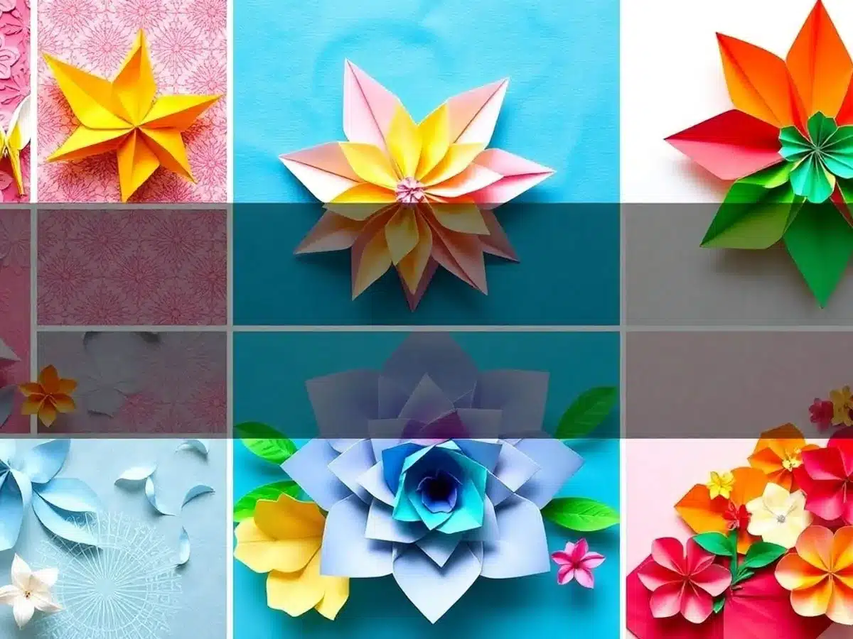 Various colorful paper crafts and textures for inspiration.