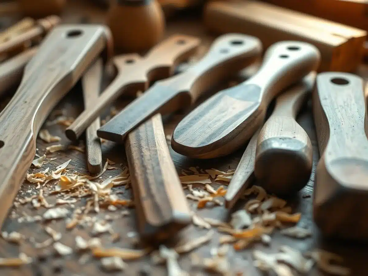 Close-up of woodworking tools and shavings on a bench. Innovative Woodworking Projects