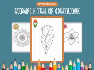 Simple Tulip Outline - Tulip Coloring Pages